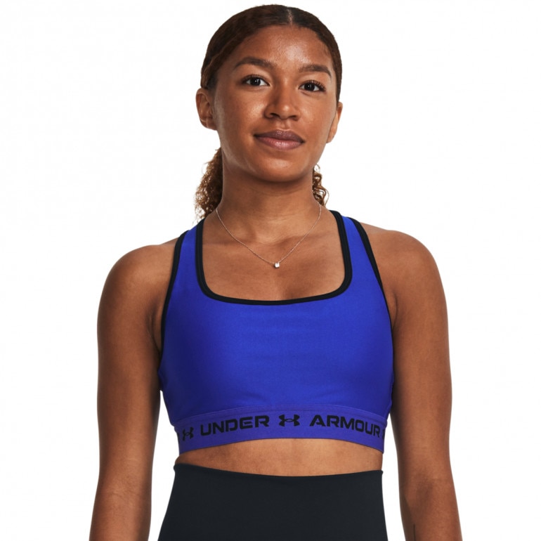 Biustonosz treningowy Under Armour UA Crossback Mid Bra - niebieski