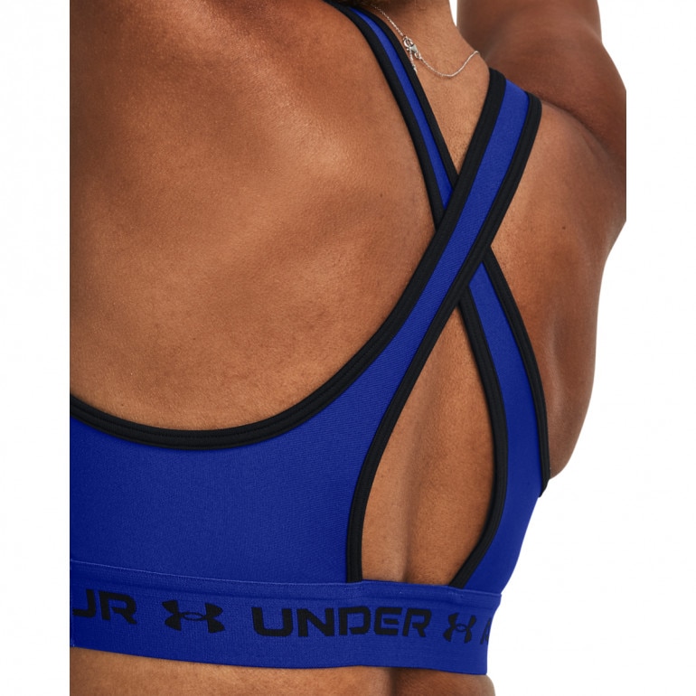 Biustonosz treningowy Under Armour UA Crossback Mid Bra - niebieski