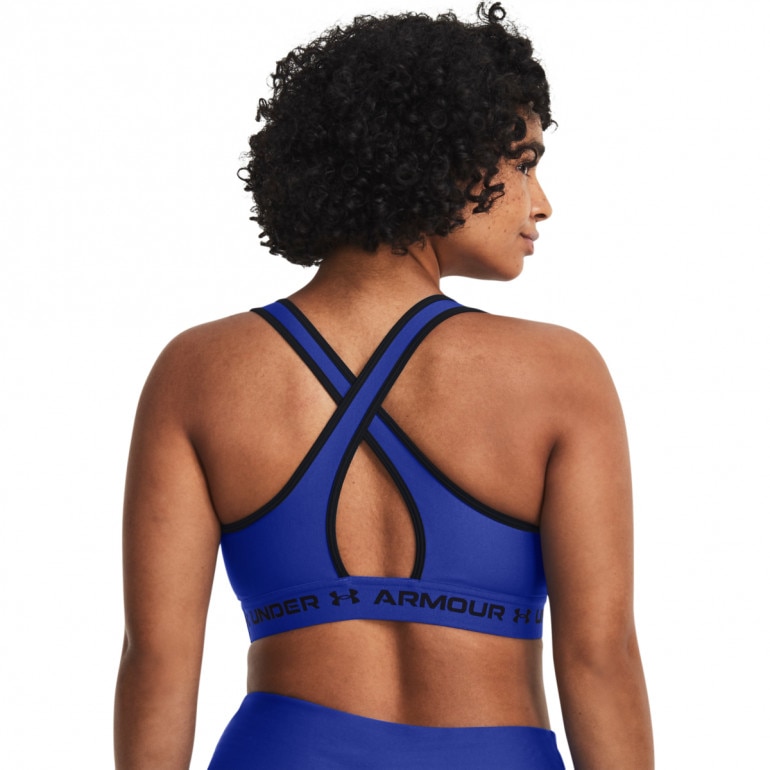 Biustonosz treningowy Under Armour UA Crossback Mid Bra - niebieski