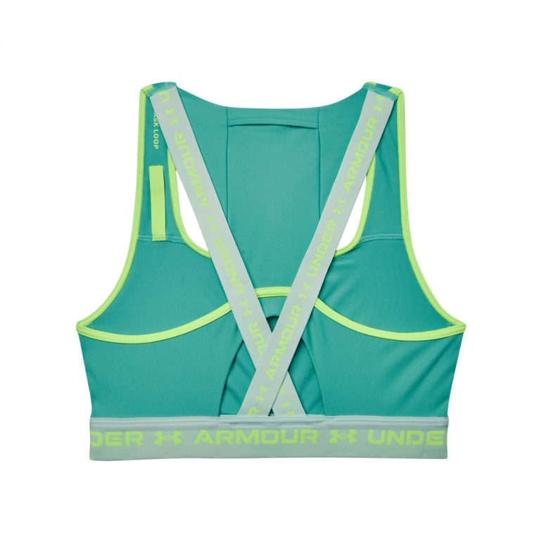 Biustonosz treningowy UNDER ARMOUR UA Crossback Mid Bra Pkt - zielony