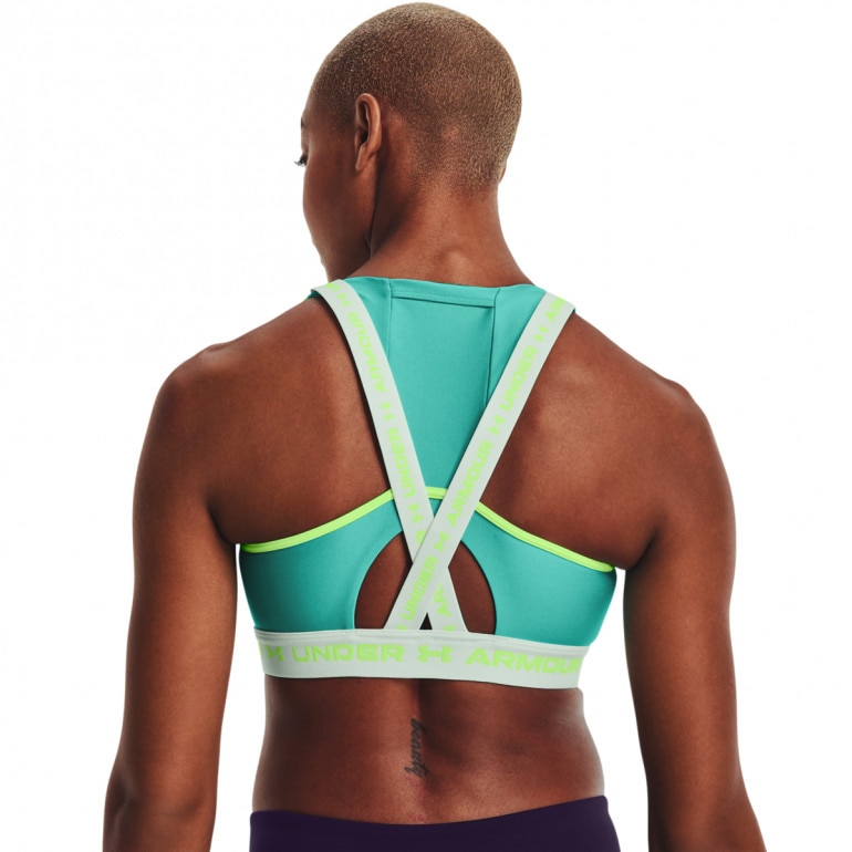 Biustonosz treningowy UNDER ARMOUR UA Crossback Mid Bra Pkt - zielony