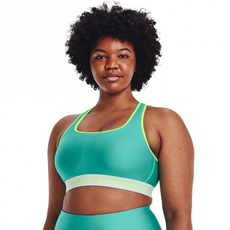 Biustonosz treningowy UNDER ARMOUR UA Crossback Mid Bra Pkt - zielony