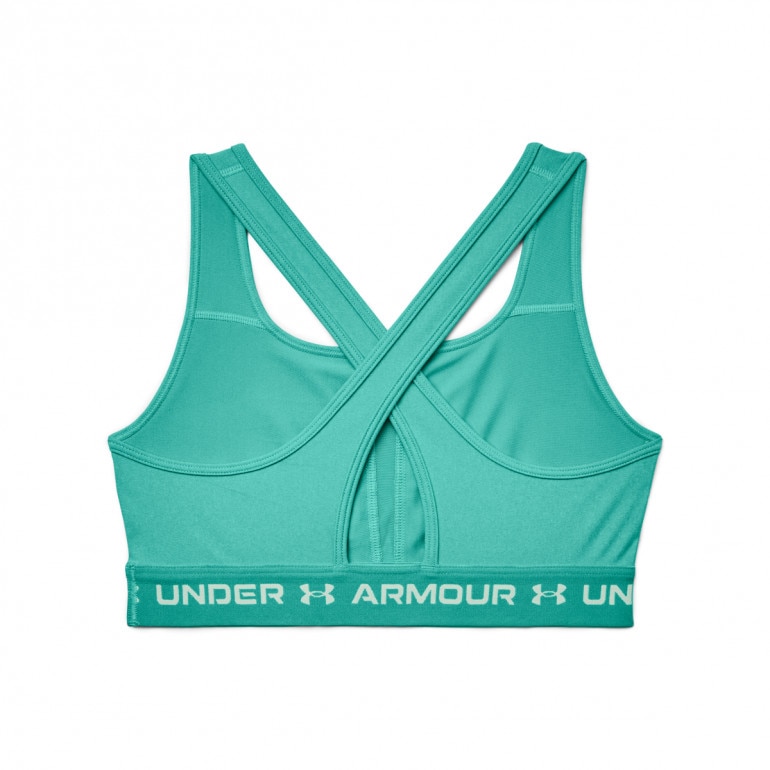 Biustonosz treningowy UNDER ARMOUR UA CROSSBACK MID HEATHER BRA - zielony