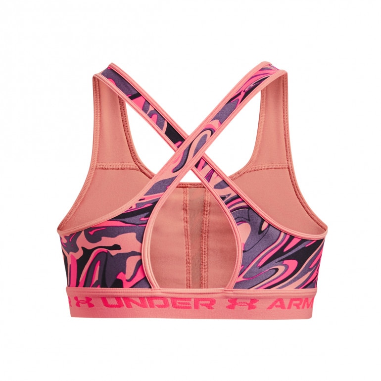 Biustonosz treningowy Under Armour Crossback Mid Print - multikolor