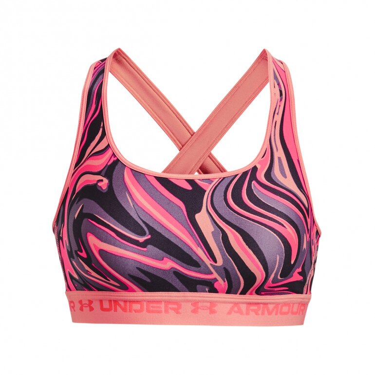 Biustonosz treningowy Under Armour Crossback Mid Print - multikolor
