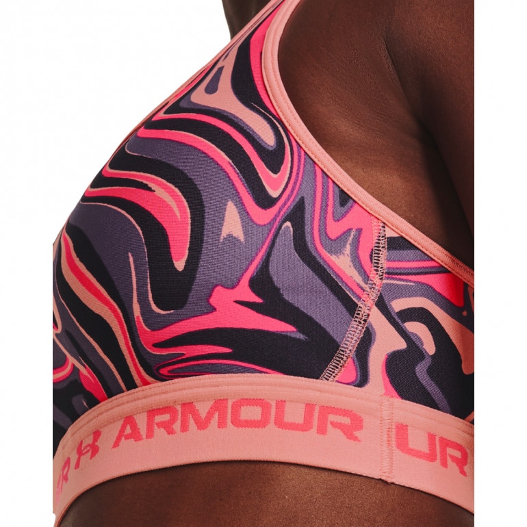 Biustonosz treningowy Under Armour Crossback Mid Print - multikolor