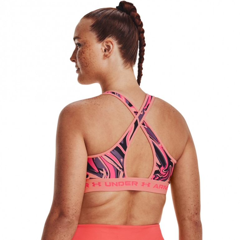 Biustonosz treningowy Under Armour Crossback Mid Print - multikolor