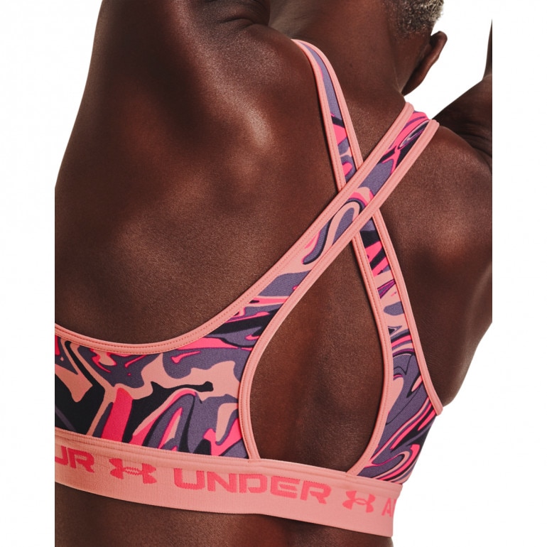 Biustonosz treningowy Under Armour Crossback Mid Print - multikolor