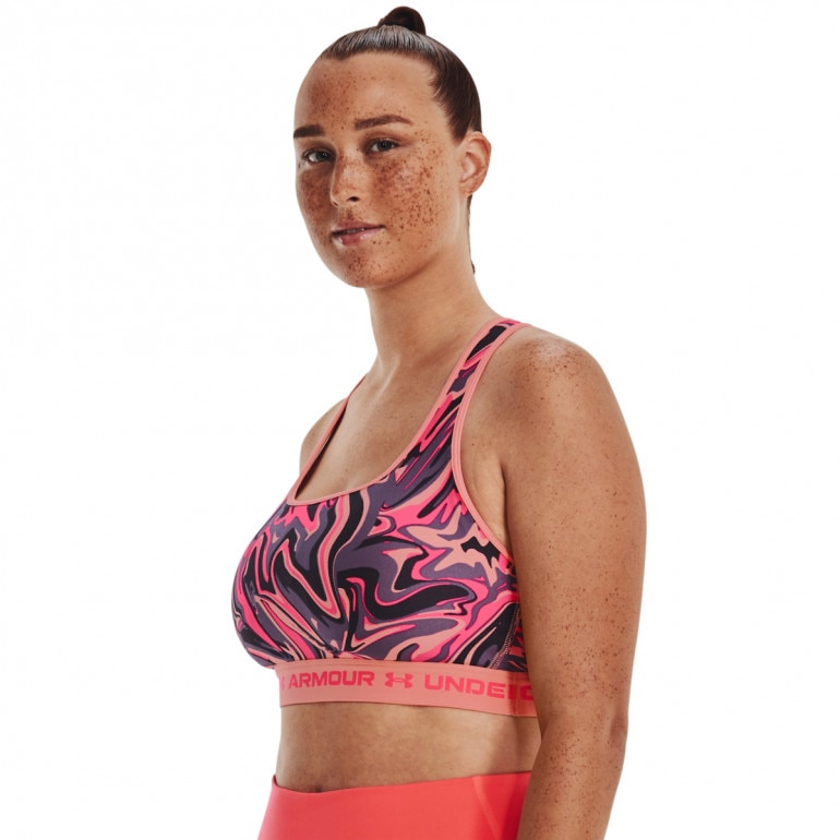 Biustonosz treningowy Under Armour Crossback Mid Print - multikolor