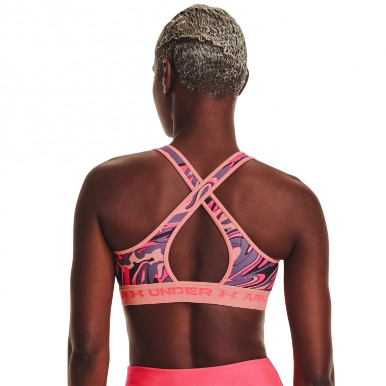 Biustonosz treningowy Under Armour Crossback Mid Print - multikolor