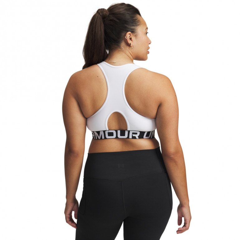 Biustonosz treningowy Under Armour UA Hg Authentics Mid Branded - biały 