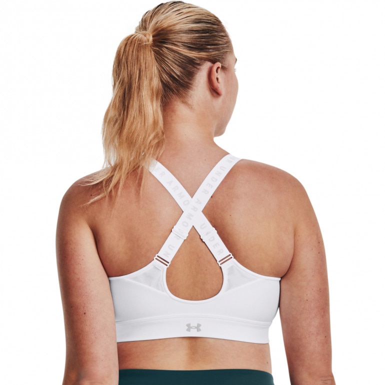 Biustonosz treningowy UNDER ARMOUR UA Infinity High Bra Zip - biały