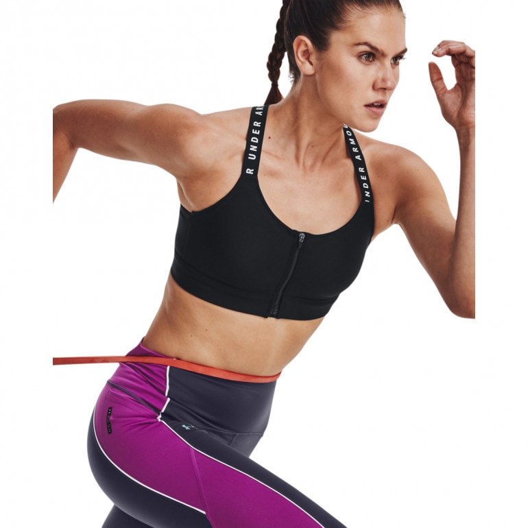 Biustonosz treningowy UNDER ARMOUR UA Infinity High Bra Zip - czarny