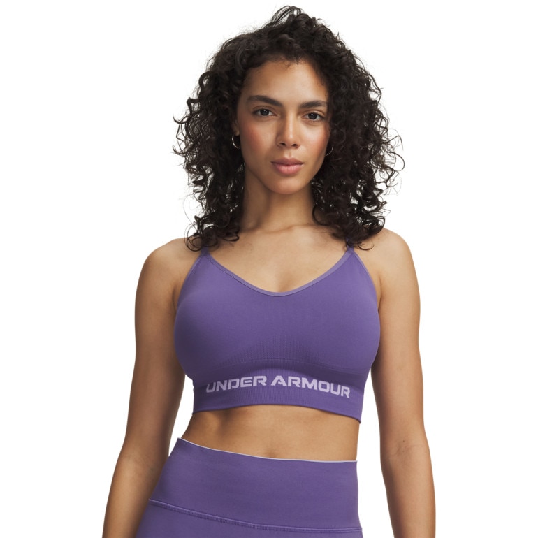 Biustonosz treningowy Under Armour Vanish Seamless Low Bra - fioletowy