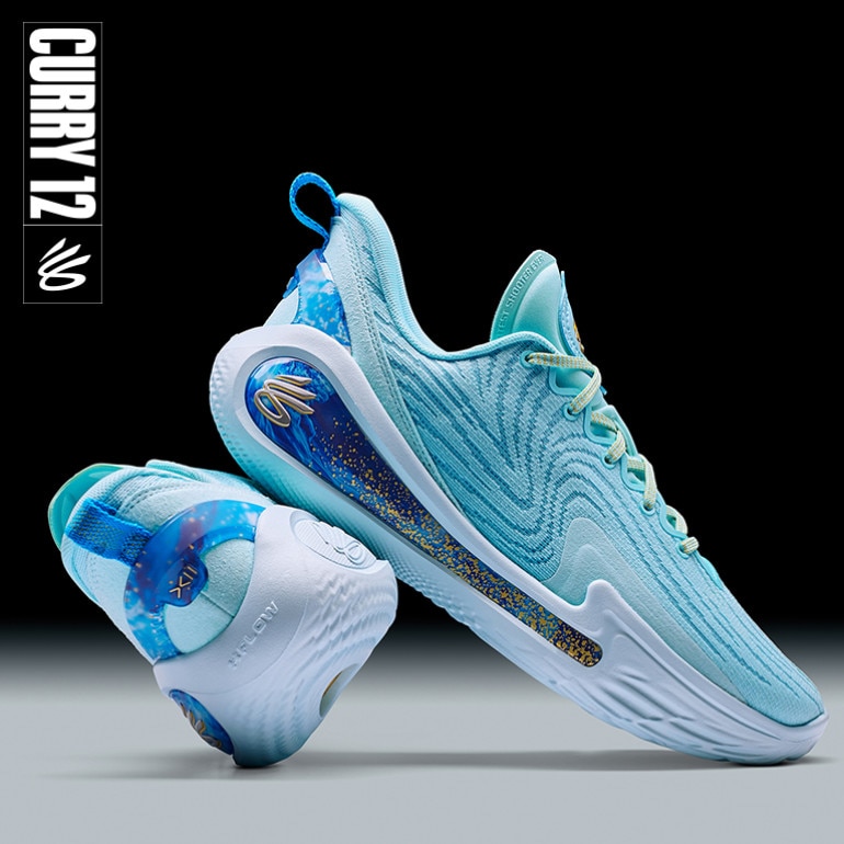 Buty do koszykówki uniseks Under Armour Curry Flow 12 Pisces - niebieskie