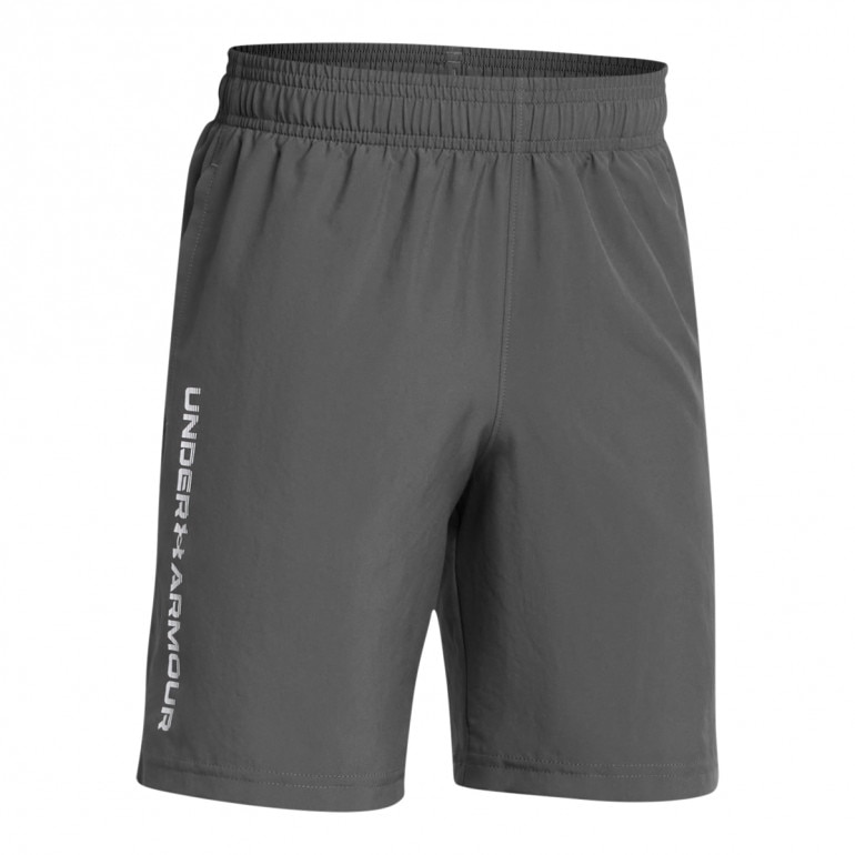 Chłopięce spodenki treningowe Under Armour UA Tech Woven Wordmark Short - szare