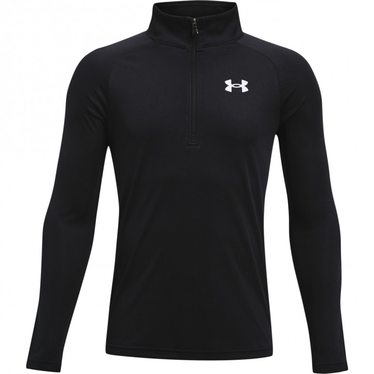Chłopięcy longsleeve treningowy Under Armour UA Tech 2.0 1/2 Zip - czarny 