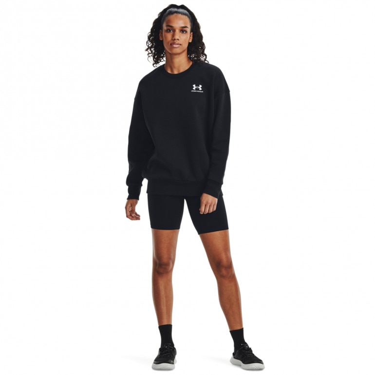 Damska bluza dresowa nierozpinana bez kaptura Under Armour UA Icon Fleece OS Crew - czarna