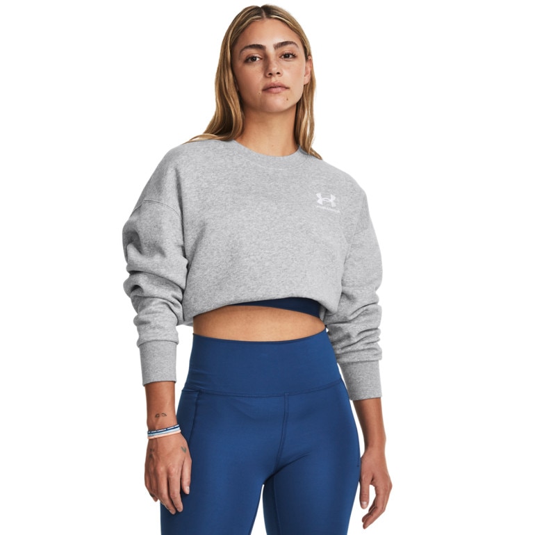 Damska bluza dresowa nierozpinana bez kaptura Under Armour UA Icon Fleece OS Crew - szara
