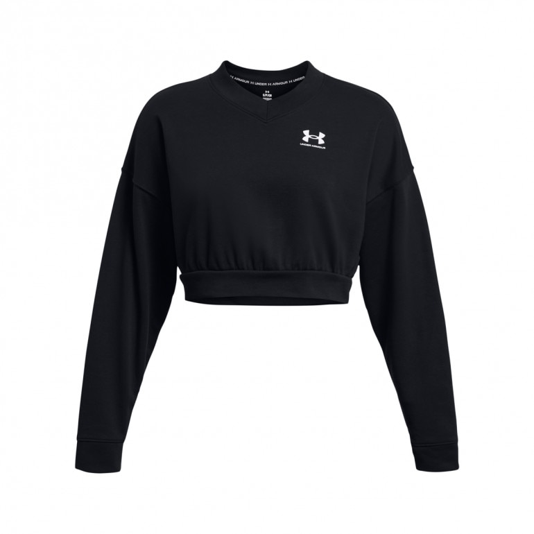 Damska bluza dresowa nierozpinana bez kaptura Under Armour UA Rival Terry OS Crop Crw - czarna