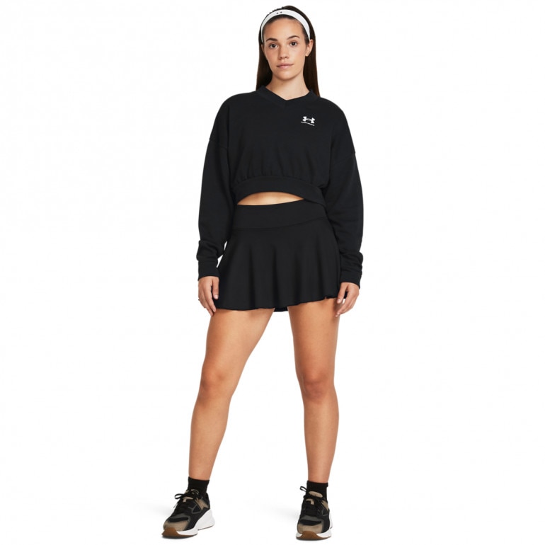 Damska bluza dresowa nierozpinana bez kaptura Under Armour UA Rival Terry OS Crop Crw - czarna