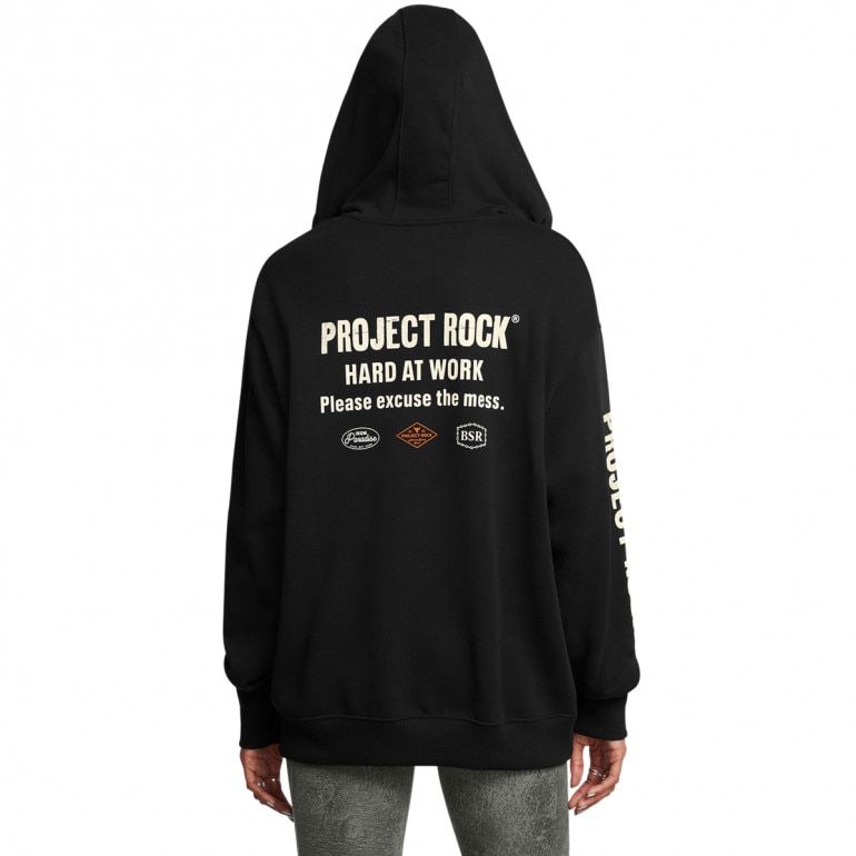 Damska bluza dresowa rozpinana z kapturem Under Armour Project Rock W Hwt Fz Hard At Wrk - czarna