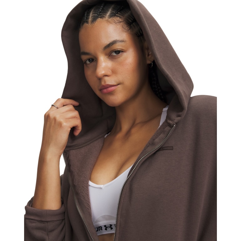 Damska bluza dresowa rozpinana z kapturem Under Armour UA Icom Sama Fleece FZ - brązowa