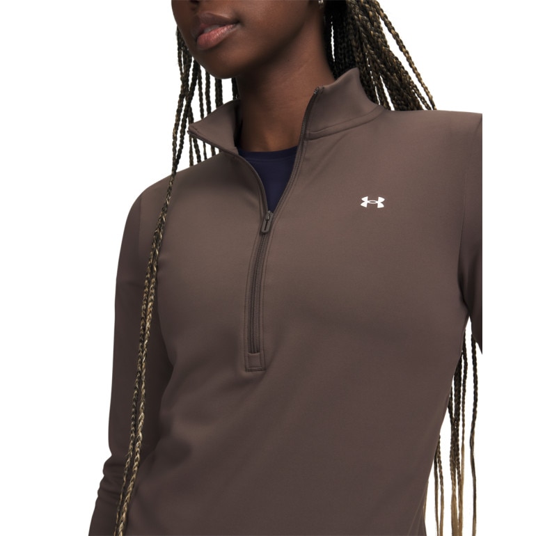 Damska bluza treningowa bez kaptura Under Armour Motion 1/2 Zip - brązowa