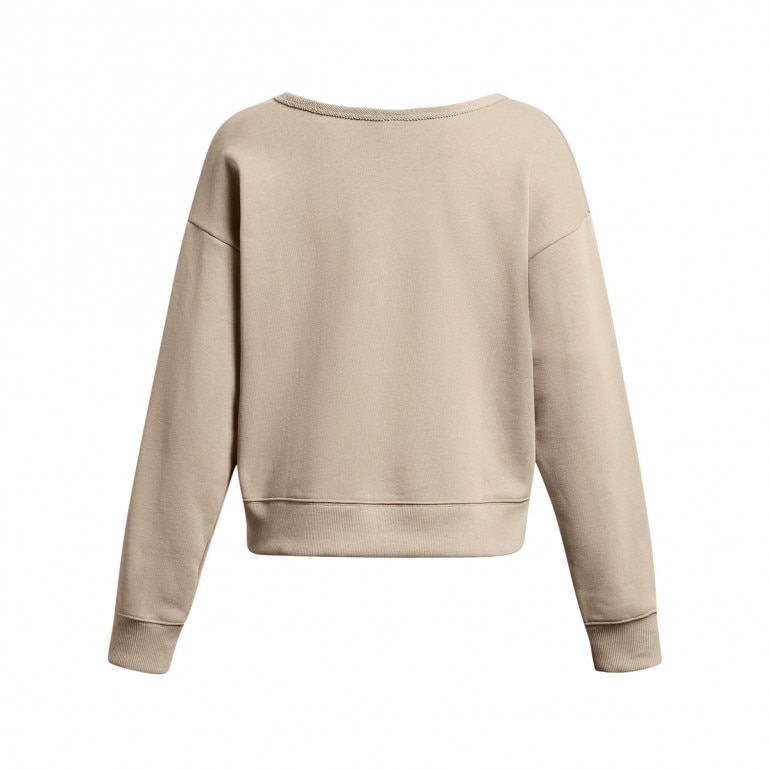 Damska bluza treningowa nierozpinana bez kaptura Under Armour Project Rock HW Terry LS Q1 - beżowa