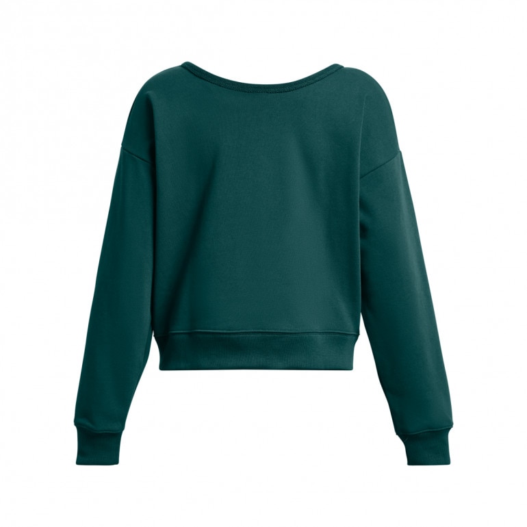 Damska bluza treningowa nierozpinana bez kaptura Under Armour Project Rock HW Terry LS Q1 - zielona
