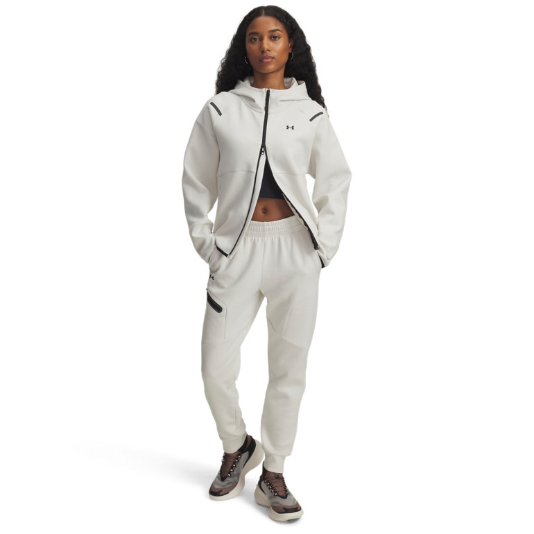 Damska bluza treningowa rozpinana z kapturem Under Armour Unstoppable Fleece FZ - biała
