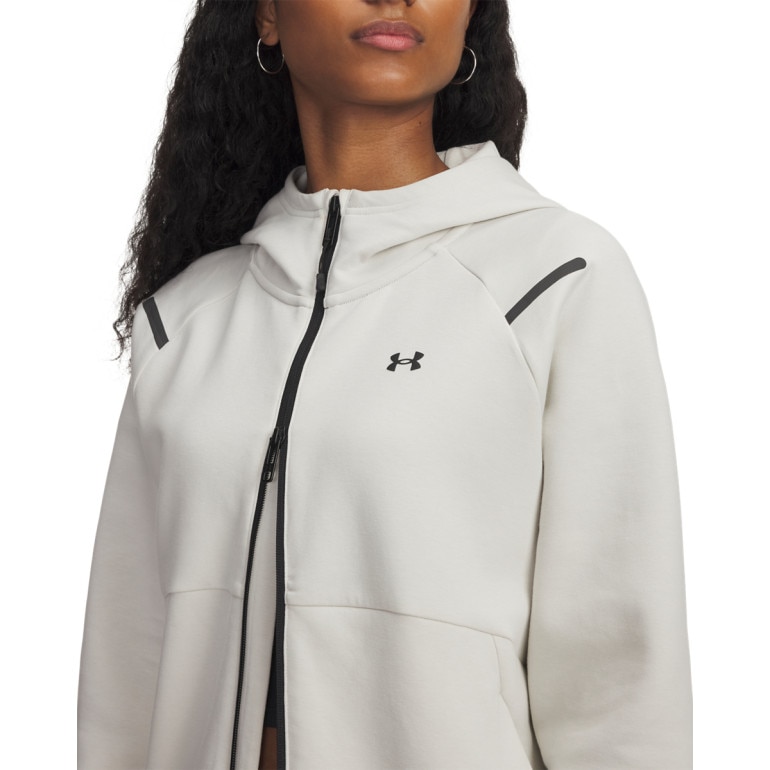 Damska bluza treningowa rozpinana z kapturem Under Armour Unstoppable Fleece FZ - biała