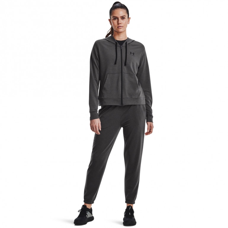 Damska bluza treningowa UNDER ARMOUR Rival Terry FZ Hoodie - szara
