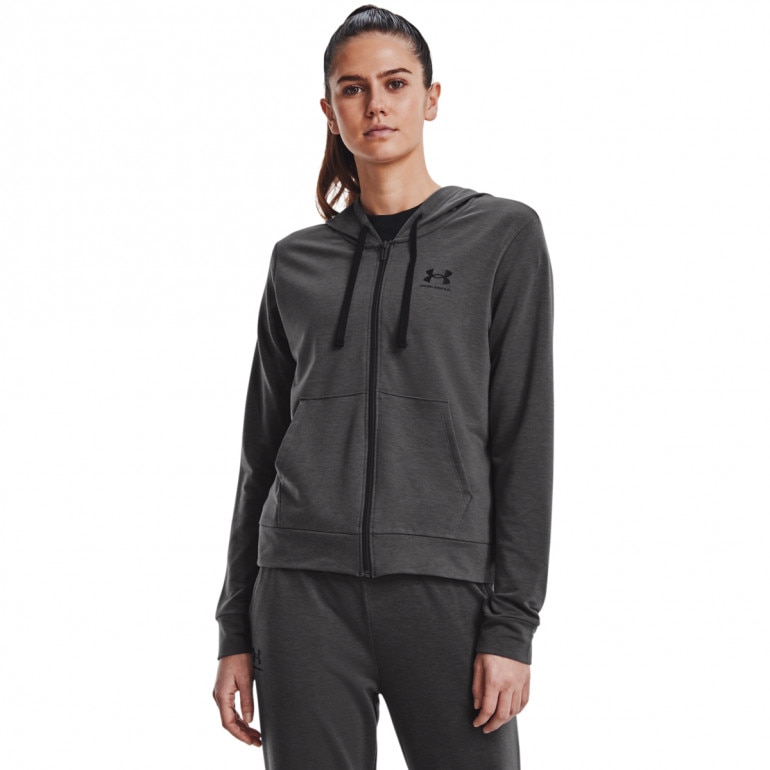 Damska bluza treningowa UNDER ARMOUR Rival Terry FZ Hoodie - szara