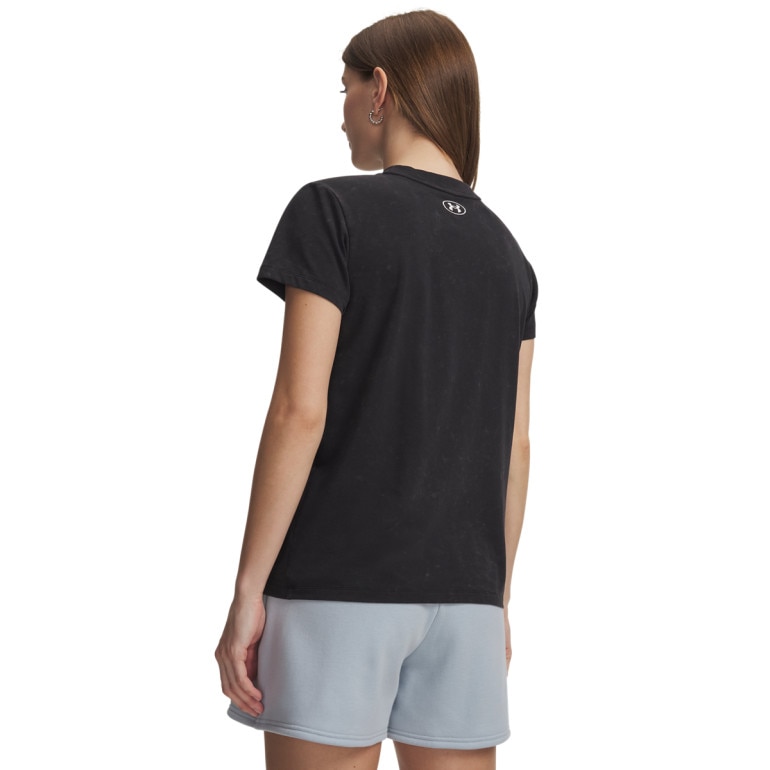 Damska koszulka basic Under Armour Rival Cotton Wash SS - czarna