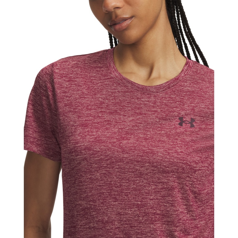 Damska koszulka treningowa Under Armour Tech SSC- Twist - bordowa