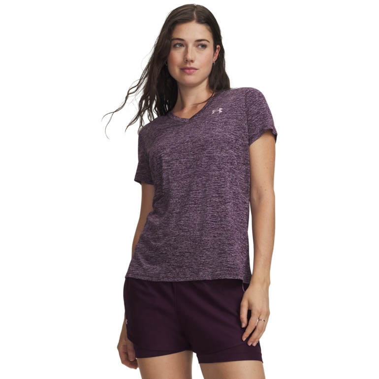 Damska koszulka treningowa Under Armour Tech SSV- Twist - fioletowa