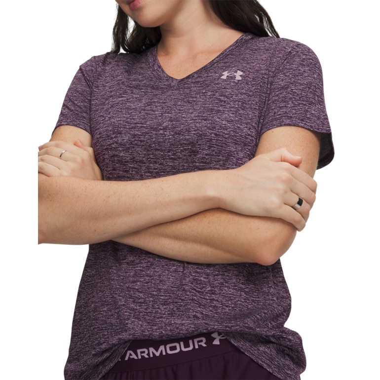 Damska koszulka treningowa Under Armour Tech SSV- Twist - fioletowa