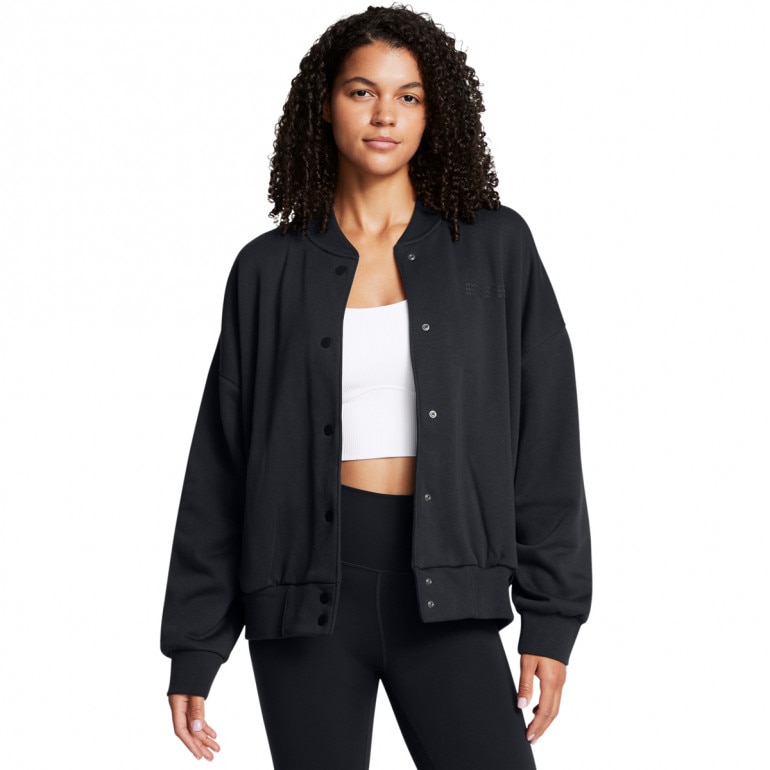 Damska kurtka przejściowa Under Armour UA Icon Flc Varsity Jkt - czarna