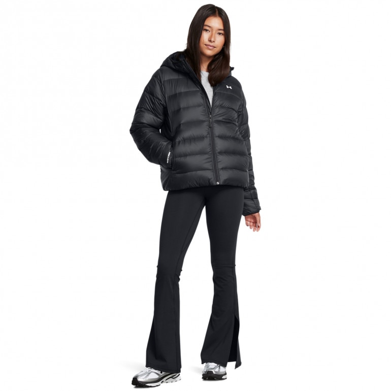 Damska kurtka z puchem naturalnym Under Armour Legend Down Hooded Jacket - czarna