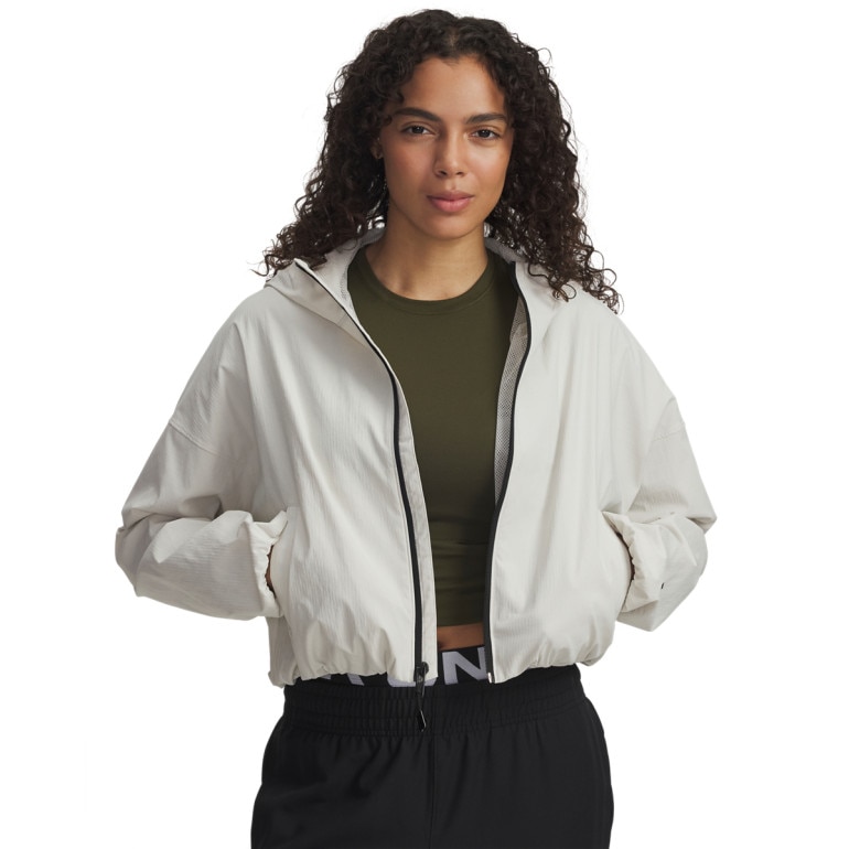 Damska kurtka treningowa Under Armour Unstoppable Woven Ripstop - biała