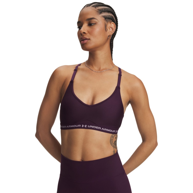 Damski biustonosz treningowy Under Armour Crossback Low Strappy - fioletowy