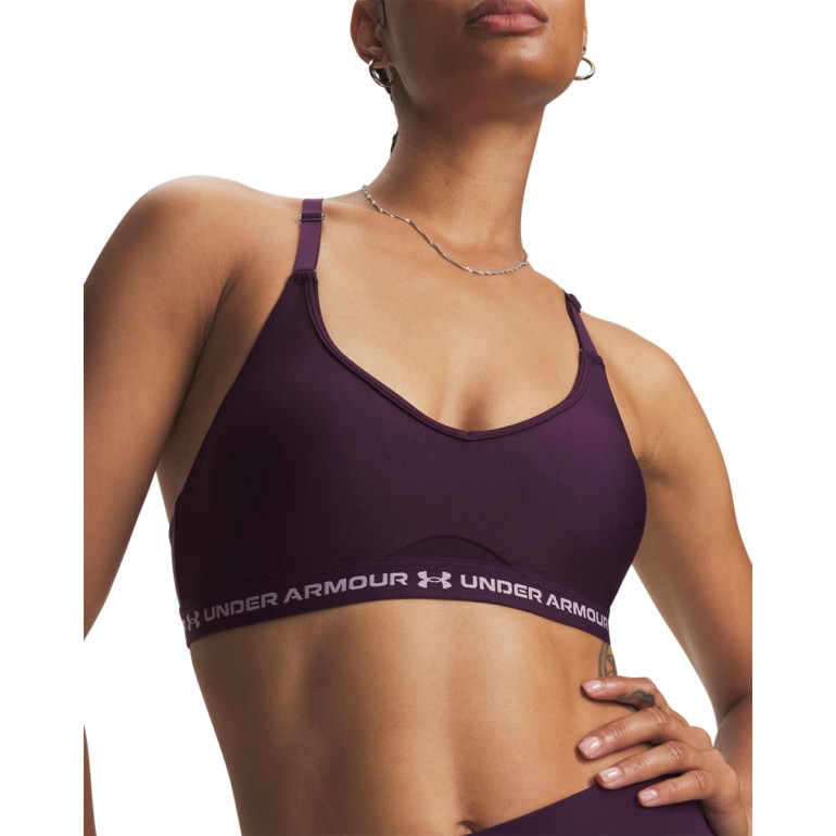 Damski biustonosz treningowy Under Armour Crossback Low Strappy - fioletowy