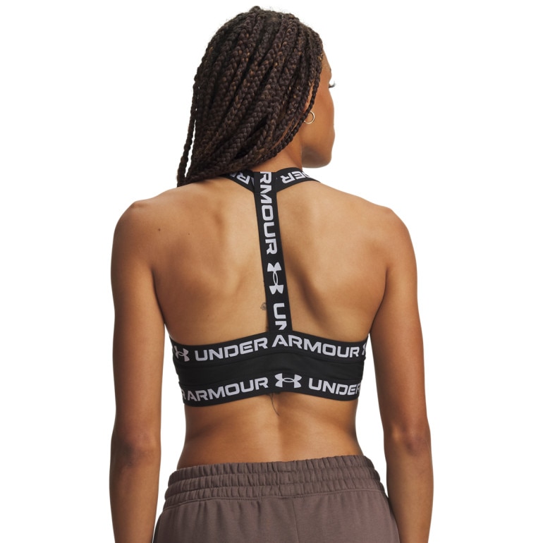 Damski biustonosz treningowy Under Armour HeatGear Mid T-Back - czarny