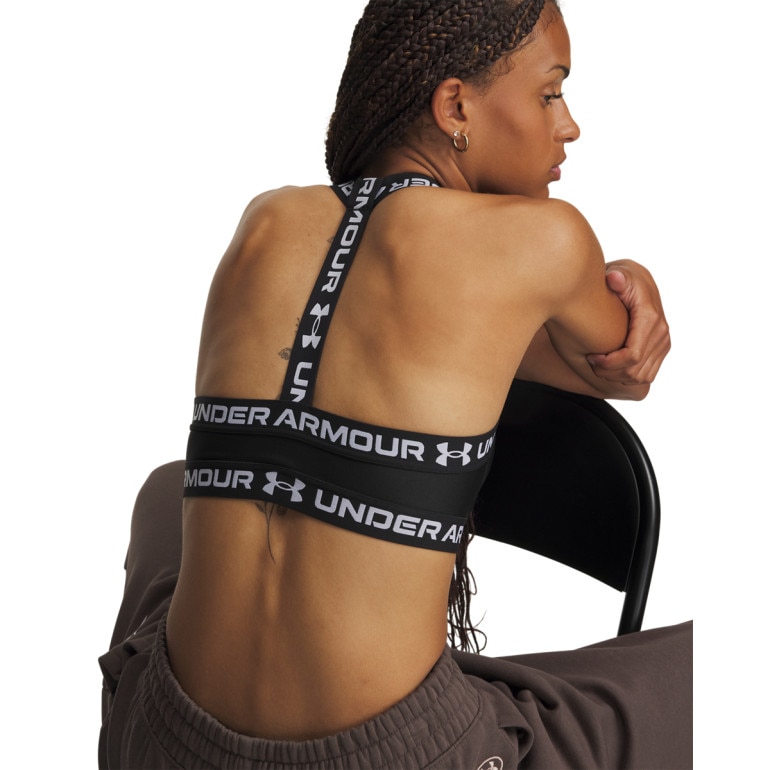 Damski biustonosz treningowy Under Armour HeatGear Mid T-Back - czarny