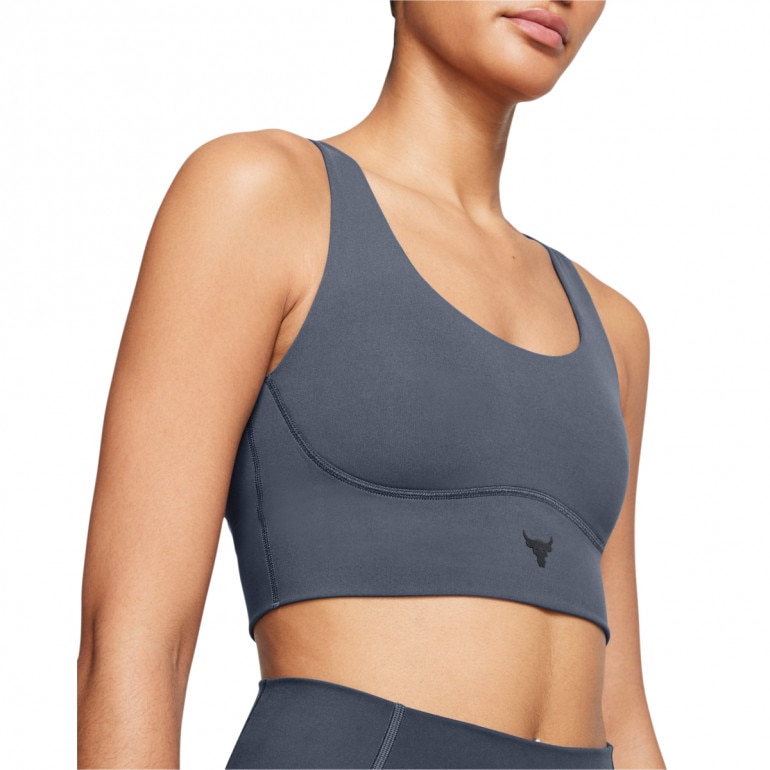 Damski biustonosz treningowy Under Armour Project Rock Let's Go Grind Sportlette - szary