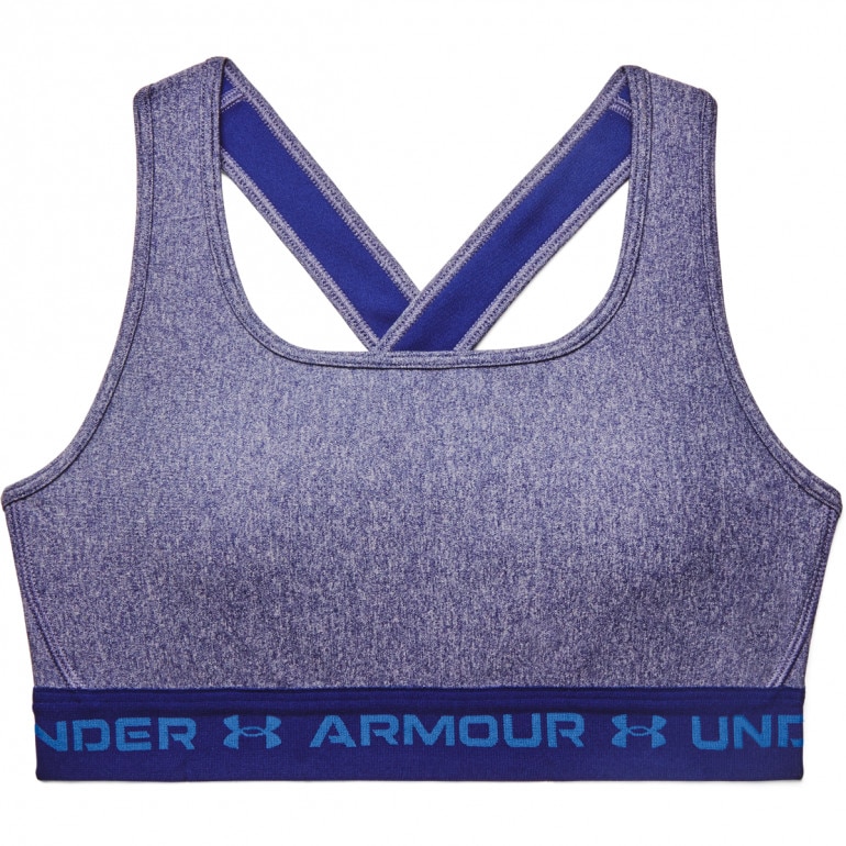 Biustonosz treningowy UNDER ARMOUR UA Crossback Mid Heather Bra - granatowy