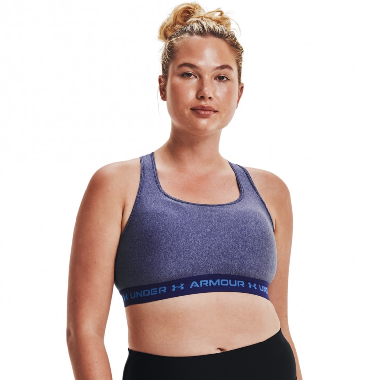 Biustonosz treningowy UNDER ARMOUR UA Crossback Mid Heather Bra - granatowy