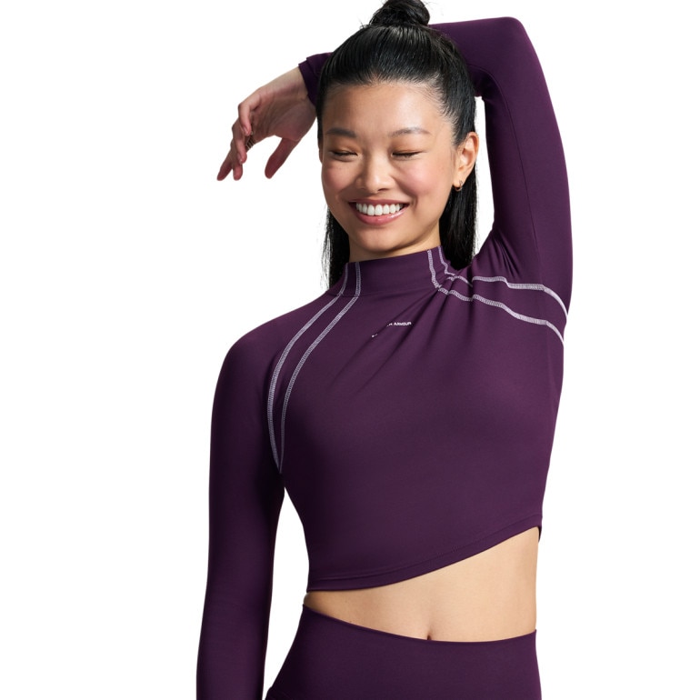 Damski longsleeve treningowy Under Armour Motion LS Mock - fioletowy