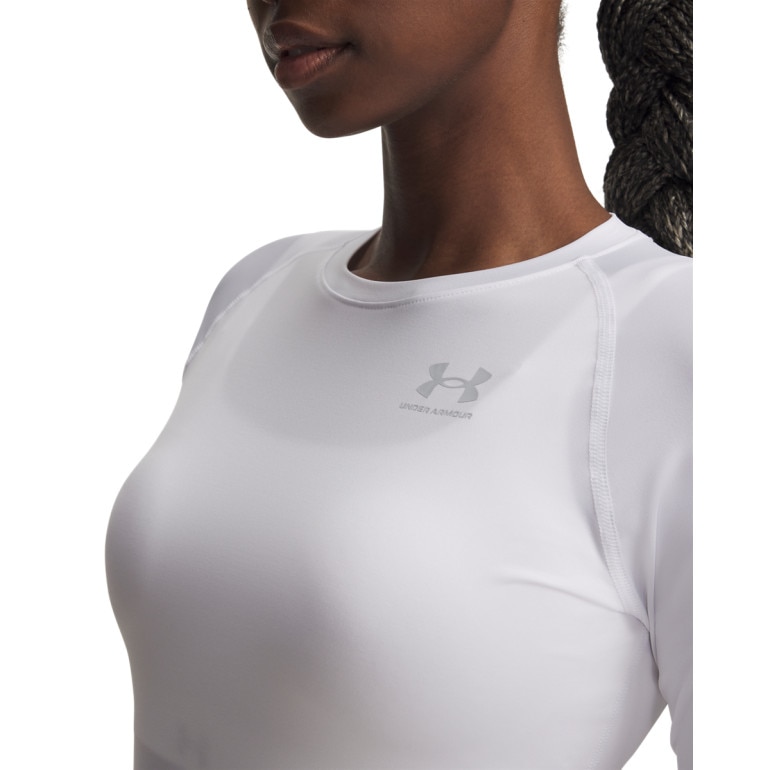 Damski longsleeve treningowy Under Armour UA HG Authentics Comp LS - biały